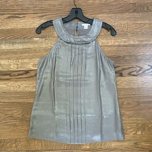 Vintage J.Crew 2008 silk silver metallic tank top